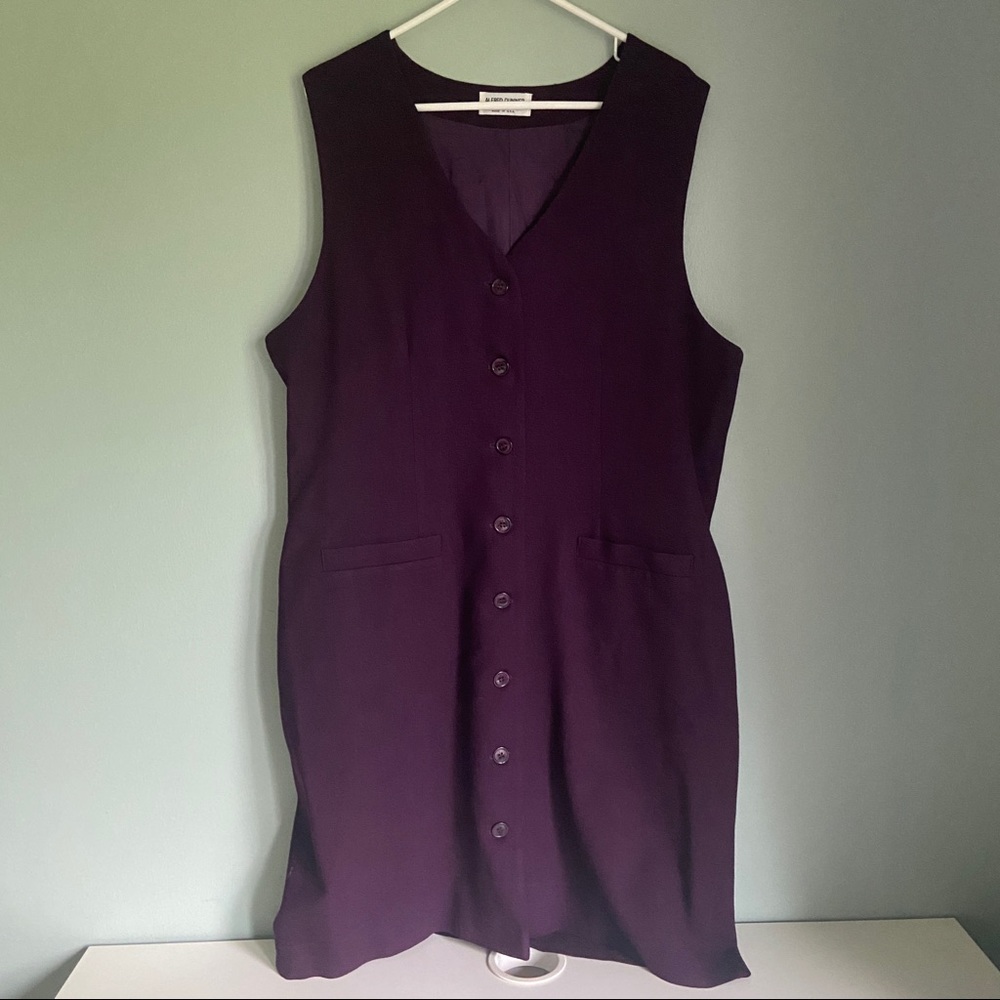 Vintage Alfred Dunner sleeveless button down dress